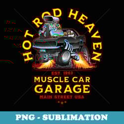 hotrod heaven muscle car garage usa classic car cartoon - png transparent sublimation design