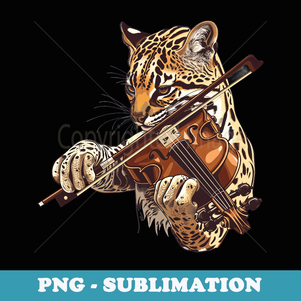 Ocelot Playing The Violin - Special Edition Sublimation PNG File