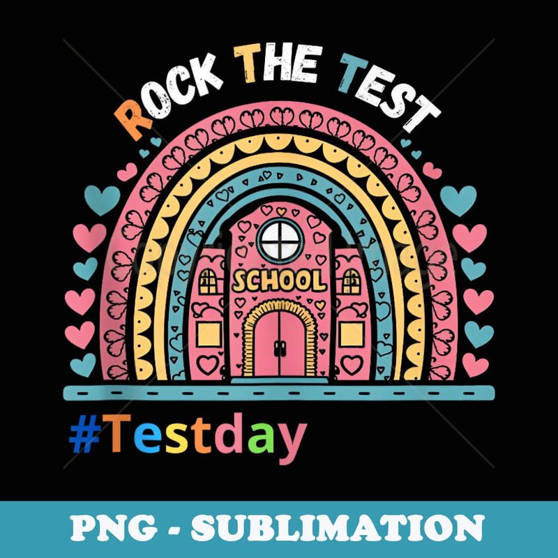 Rock The Test Day, Men, Woman, Student Sayings clothing - High-Resolution PNG Sublimation File
