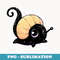 Cute Snailien Art Alien Anime Gastropod Black Snail Graphic - PNG Sublimation Digital Download