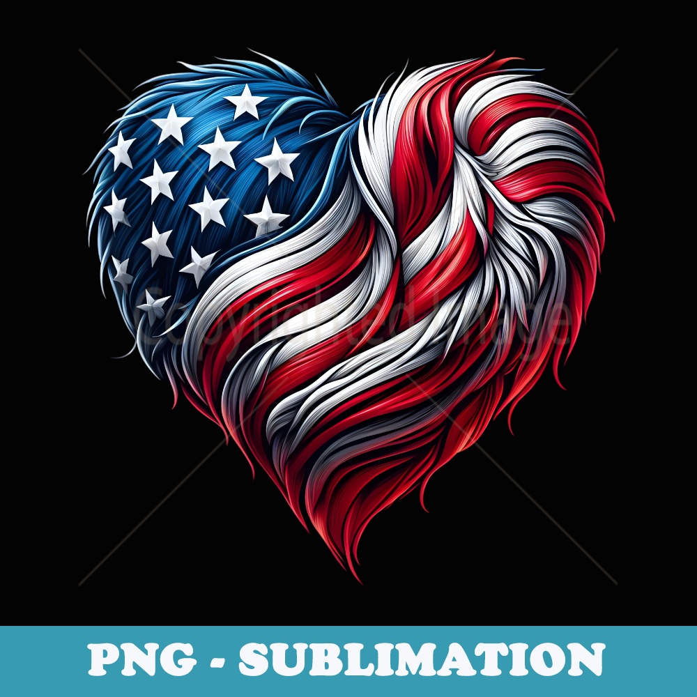 American Flag Heart 4th Of July - Aesthetic Sublimation Digital File