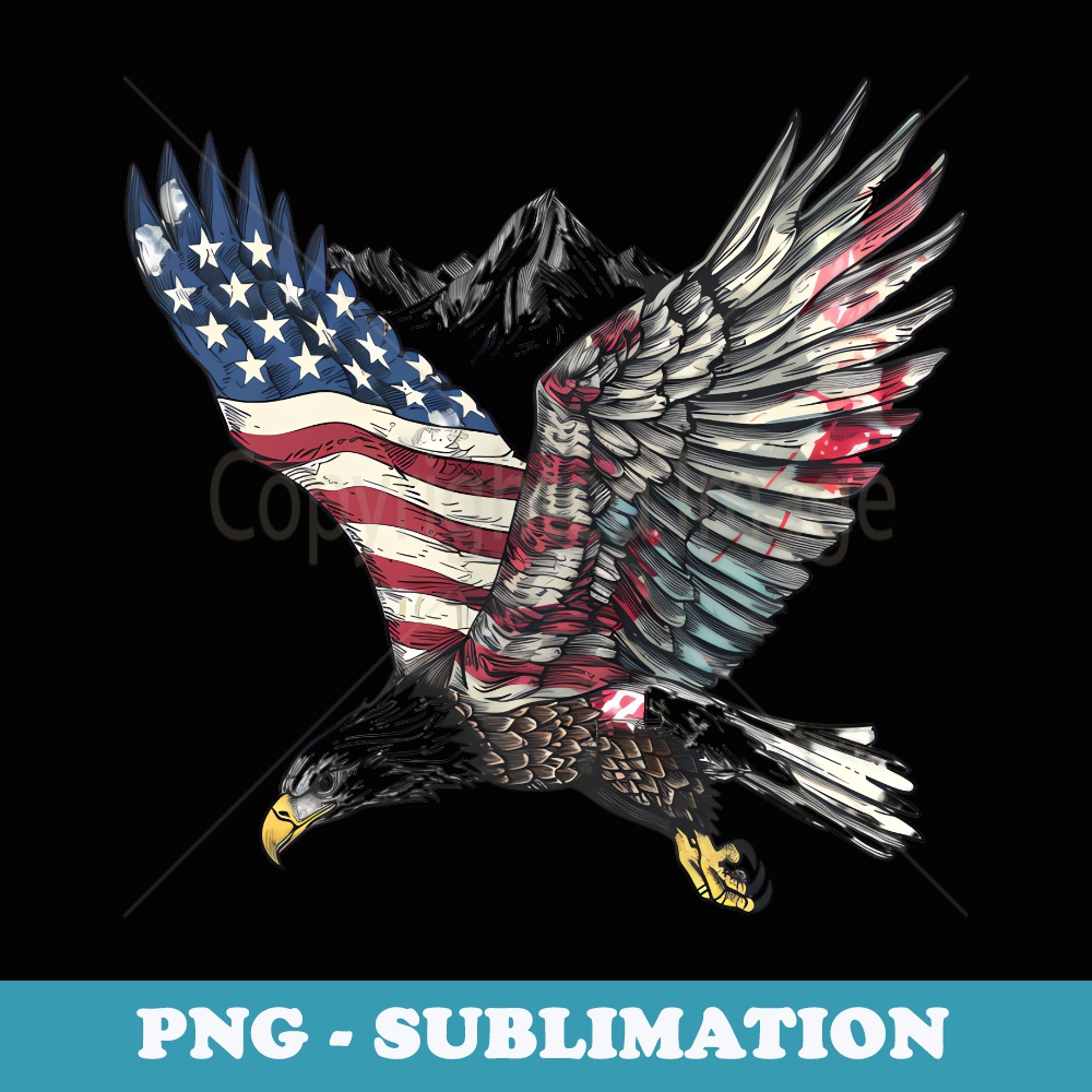 Fourth Of July Bald Eagle American Flag 4th Of July USA - PNG Transparent Sublimation File