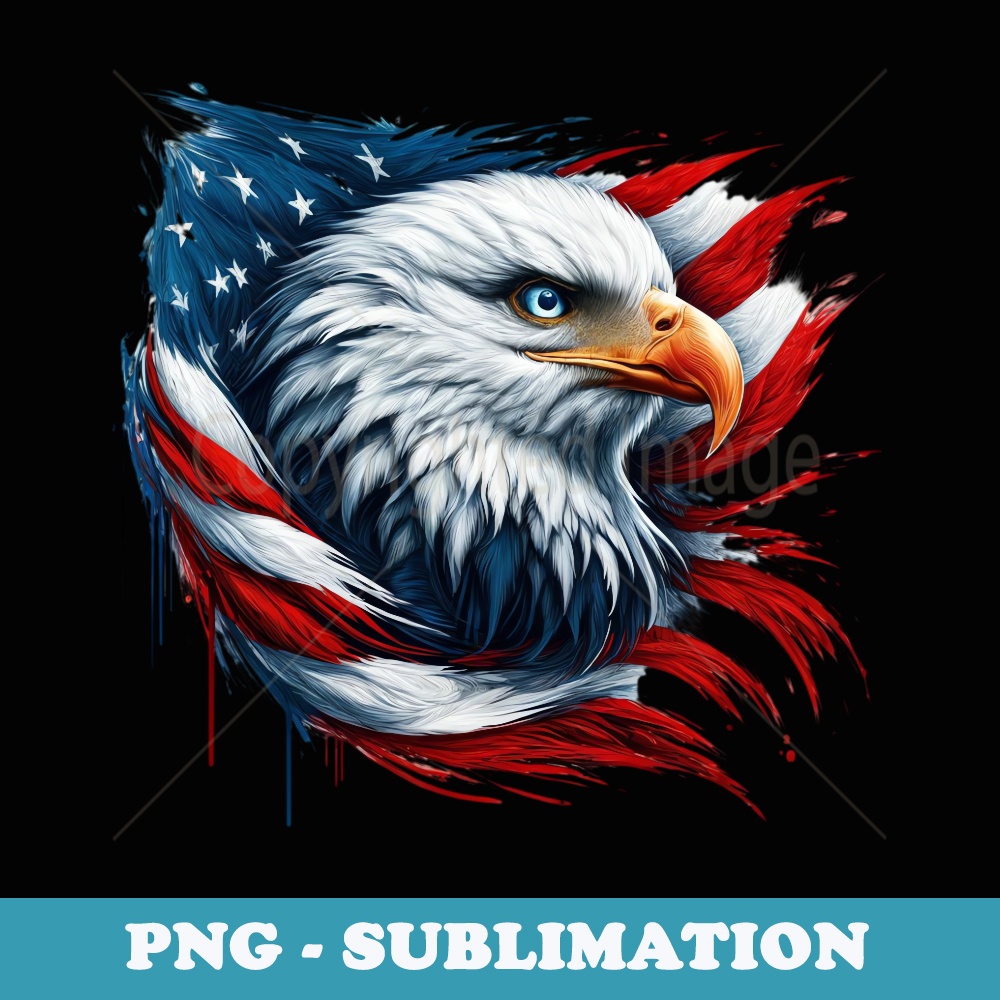 American Flag and USA Flag Eagle Patriotic Independence Flag - PNG Transparent Sublimation Design