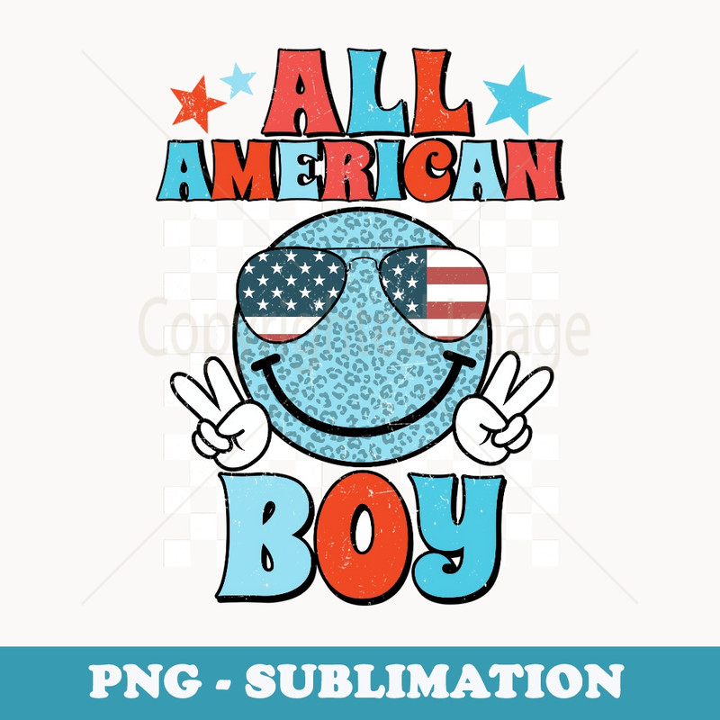 All American Boy America Freedom Patriotic Funny 4th Of July - Decorative Sublimation PNG File
