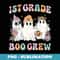 1st Grade Boo Crew Groovy Halloween Floral Ghost Kid Teacher - Premium PNG Sublimation File
