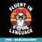 Im Fluent In Fowl Language Funny Chicken Lady Retro Sunset Raglan Baseball - Special Edition Sublimation PNG File
