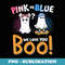 Gender Reveal Pink or Blue Ghost Baby Announcement Halloween - Vintage Sublimation PNG Download
