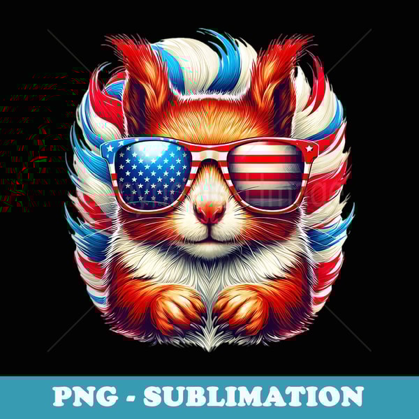 Memorial Day, Veterans day, 4th of July patriotic squirrel - Trendy Sublimation Digital Download