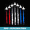 Patriotic Red White Blue USA Flag Fighter Jets 4th of July - Instant PNG Sublimation Download