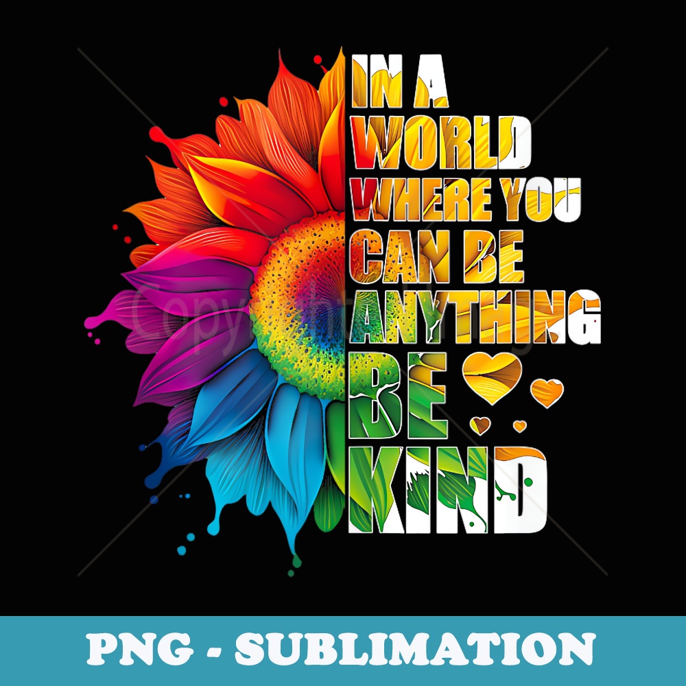 In A World Where You Can Be Anything Be Kind Gay Pride LGBT - Decorative Sublimation PNG File