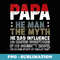 Fathers Day Papa The Man The Myth The Bad Influence Vintage - Professional Sublimation Digital Download