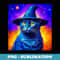 Wizard Cat with stars mystical magical cat lover - PNG Transparent Sublimation File