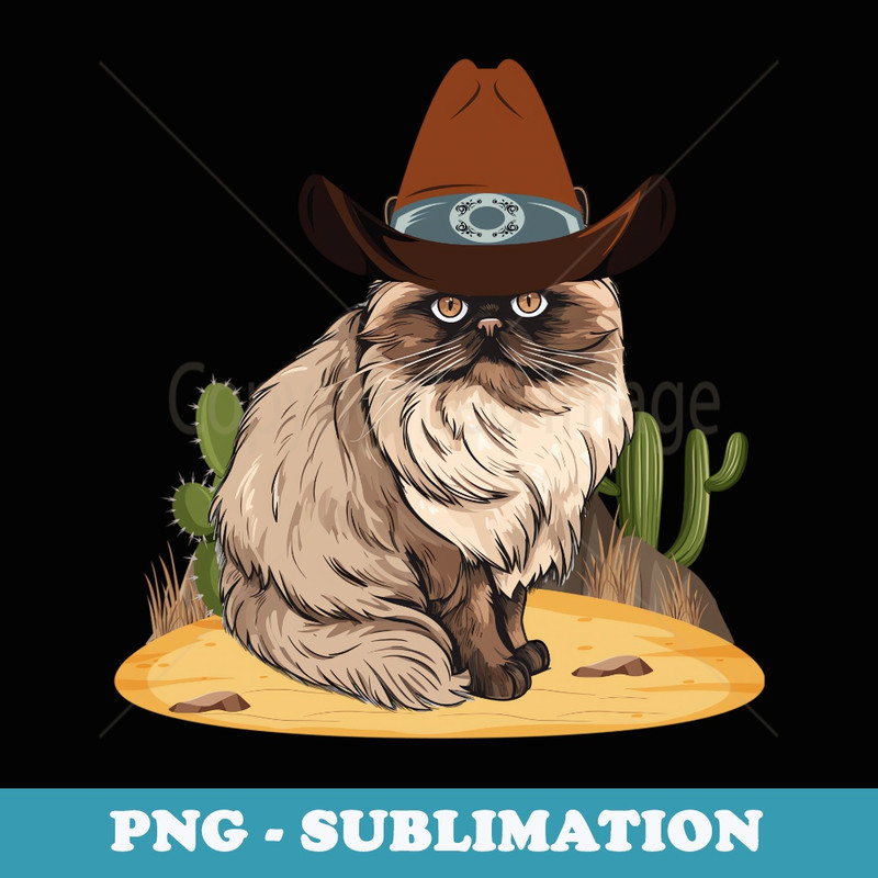 Funny Country Music Cat Cowboy Hat - Aesthetic Sublimation Digital File