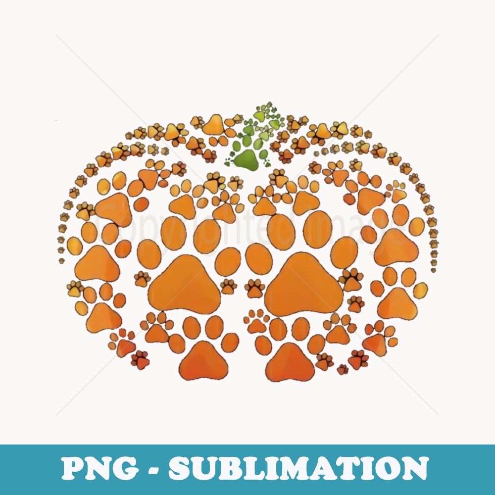 Paw Print Pumpkin Halloween - Artistic Sublimation Digital File