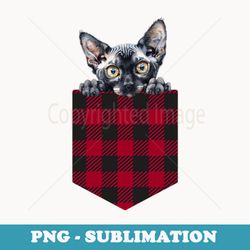 cornish rex cat in pocket peeking kitten lover mom dad - trendy sublimation digital download