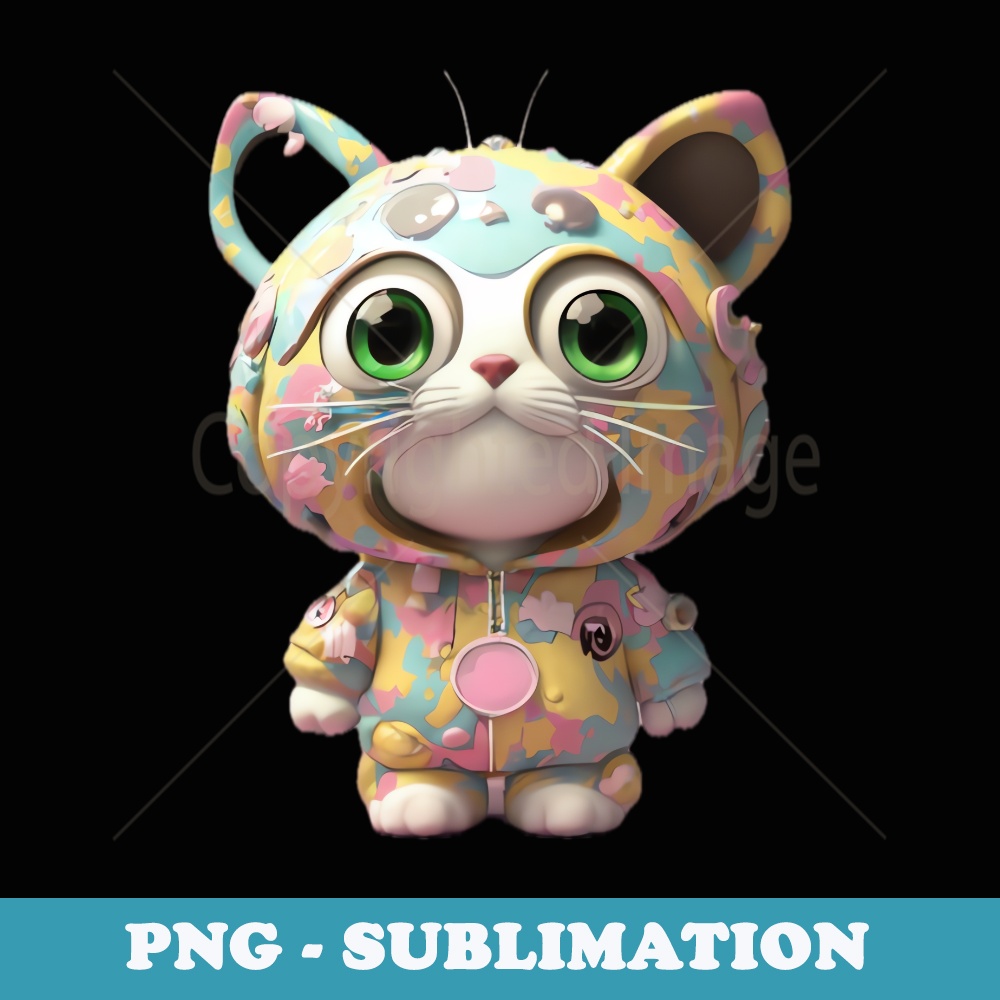 Cute Cat Fashion Kitty Lovers Kitten Pop Art for kids Kawaii - Digital Sublimation Download File