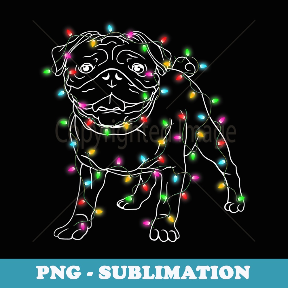 Pug Dogs Tree Christmas er Xmas Pet Animal Dog s - Decorative Sublimation PNG File