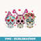Sugar Skull Lovers Valentines Day Couple Matchings - PNG Sublimation Digital Download