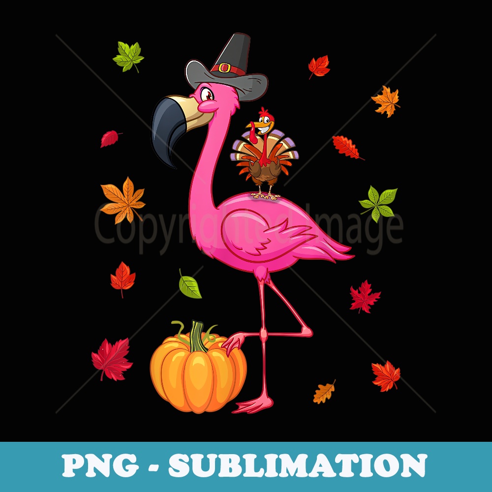 Funny Flamingo Turkey Thanksgiving Pumpkin - Sublimation Digital Download