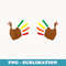 Funny Thanksgiving Turkey Hands on Boobs - Vintage Sublimation PNG Download