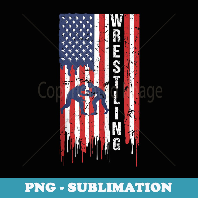 USA Flag Patriotic Wrestler American Flag Wrestling - Digital Sublimation Download File