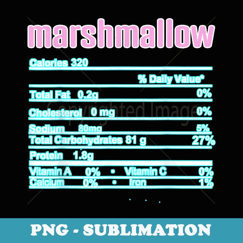 Thanksgiving Christmas Marshmallow Nutrition Fact - PNG Transparent Sublimation File