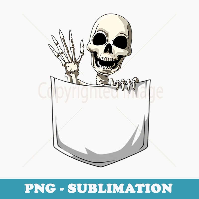 Skeleton Pocket Skeleton Peeking Out Pocket Halloween - PNG Transparent Sublimation File