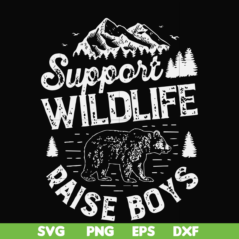 FN000673-Support wildlife raise boys svg, png, dxf, eps file FN000673.jpg