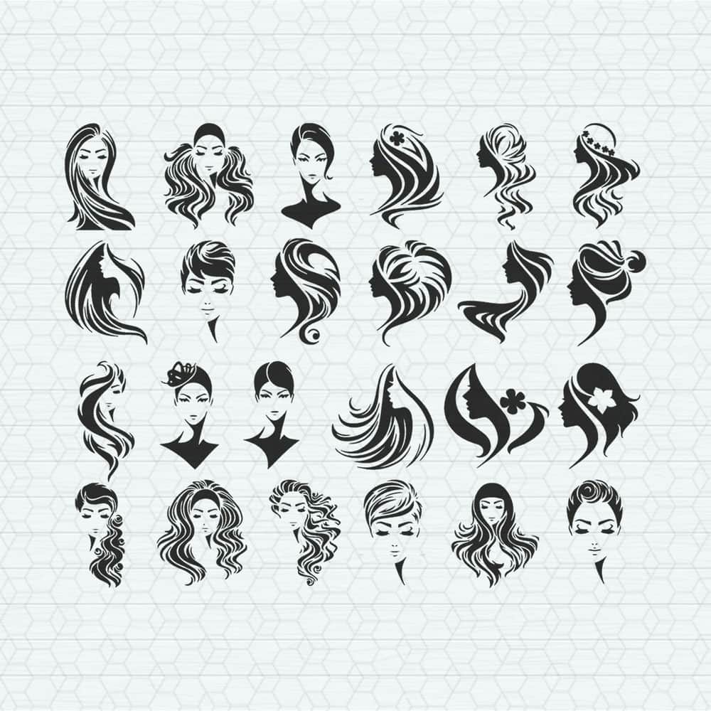 Woman Lashes Eyelash Head Face Female Hair Fashion SVG Bundle.jpeg