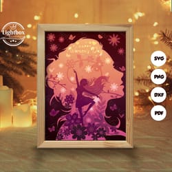 happy women's day 2 shadow box files, paper cut light box template files, shadow box paper cut, 3d papercut light box sv