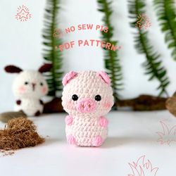 no sew crochet pattern pig, amigurumi tutorial pdf in english, crochet pattern pdf christmas gift baby shower cute pig