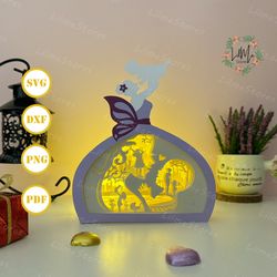 mom mother box template, 3d shadow box svg files, shadow box paper cut, light box svg, 3d papercut light box svg file