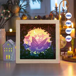 butterfly 2 paper cut light box template, 3d shadow box svg files, shadow box paper cut, light box svg, 3d papercut ligh