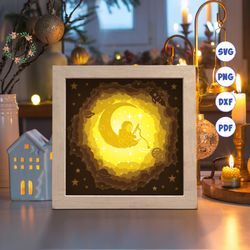 spaceman cosmonaut paper cut light box template, 3d shadow box svg files, shadow box paper cut, light box svg, 3d paperc