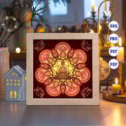 buddha 3 paper cut light box template, 3d shadow box svg files, shadow box paper cut, light box svg, 3d papercut light b