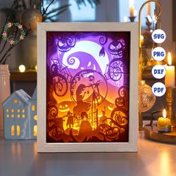 nightmare 1a paper cut light box template, 3d shadow box svg files, shadow box paper cut, light box svg, 3d papercut lig