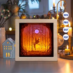 tinker 2 square paper cut light box template, 3d shadow box svg files, shadow box paper cut, light box svg, 3d papercut