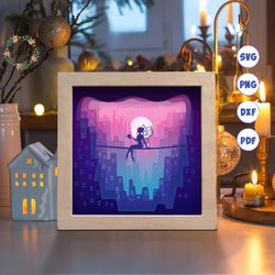 tinker 1 square paper cut light box template, 3d shadow box svg files, shadow box paper cut, light box svg, 3d papercut