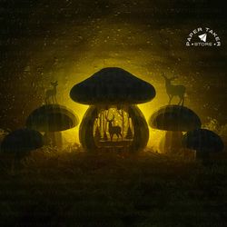 deer pop up svg template, deer mushroom pop up svg for cricut projects, sliceform paper cut lightbox