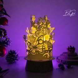 butterfly paper cut dome lantern light box template, 3d lantern paper cut lightbox svg file diy, cutting cricut, svg tem