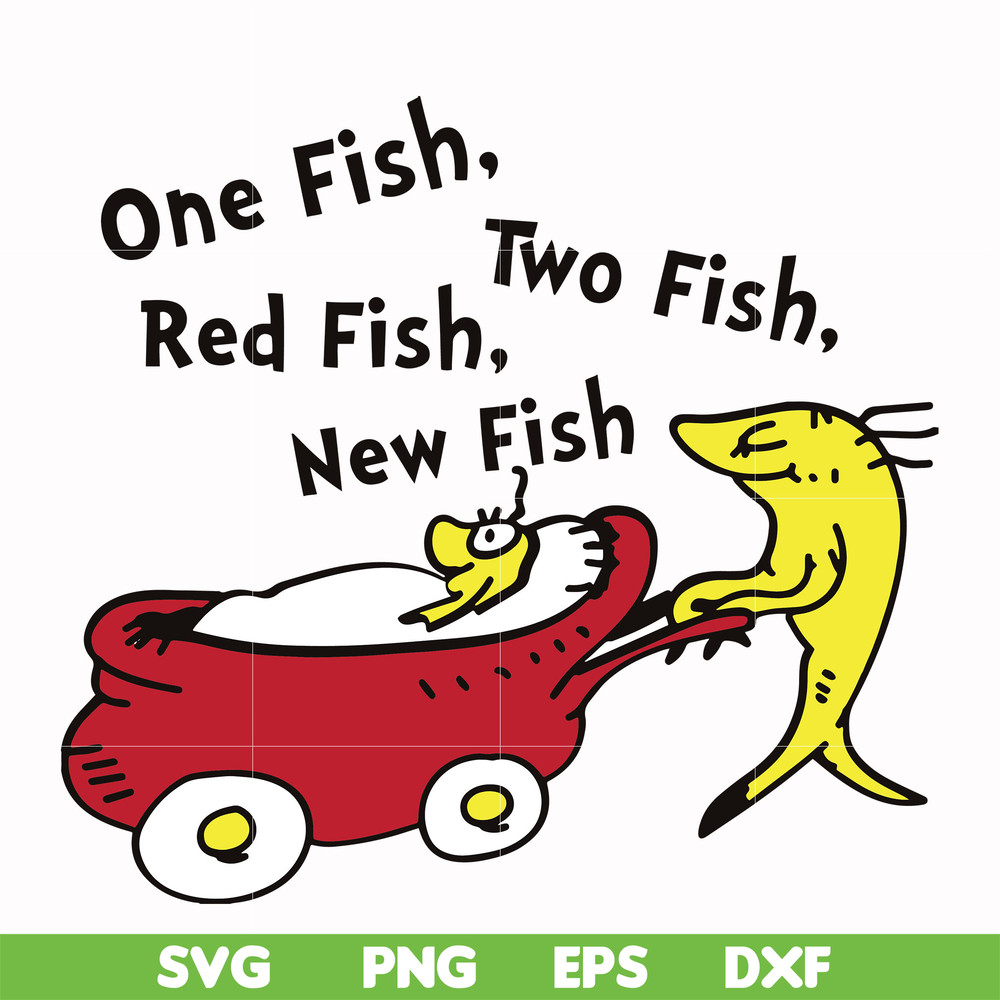 DR00037-One fish two fish red fish new fish svg, png, dxf, eps file DR00037.jpg