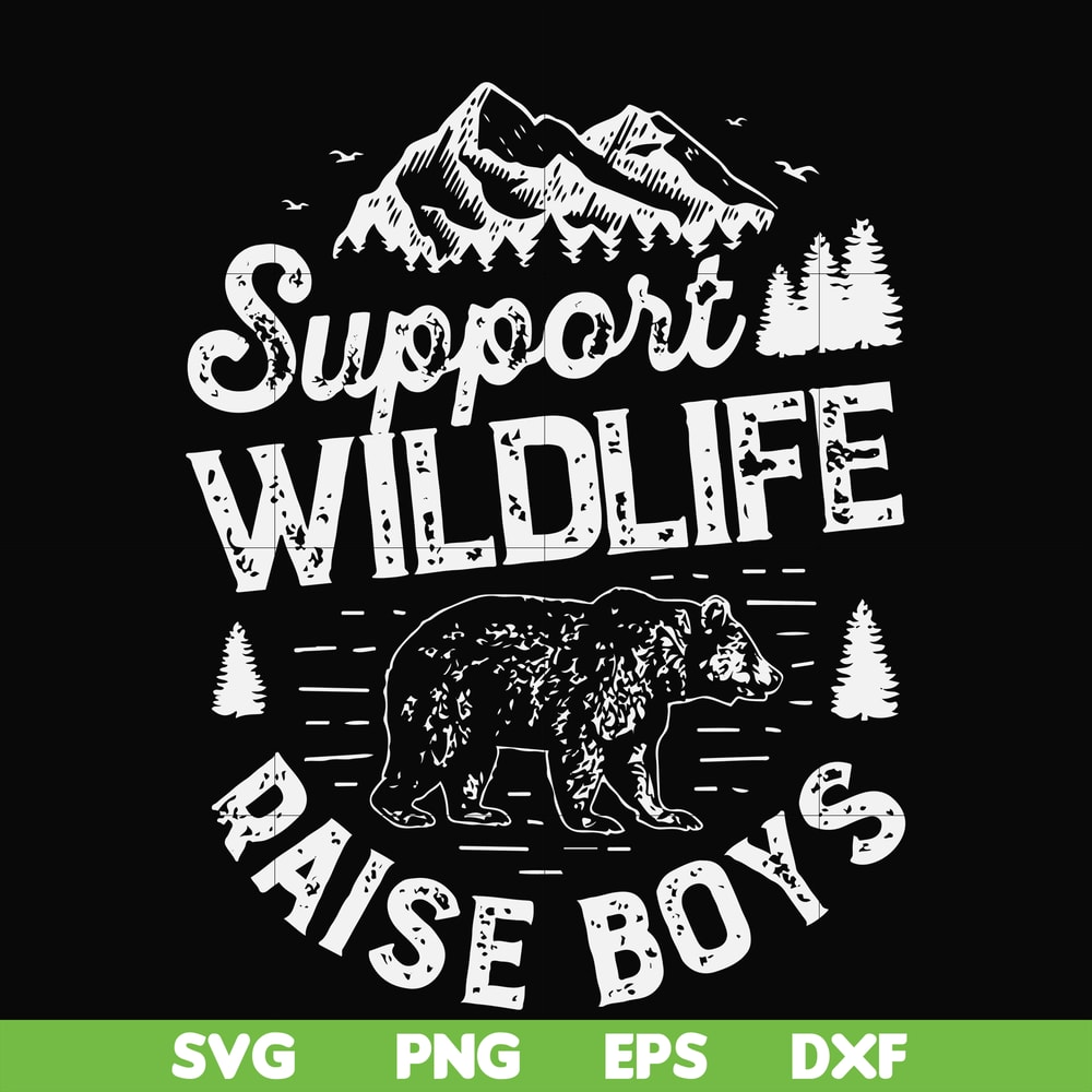 FN000673-Support wildlife raise boys svg, png, dxf, eps file FN000673.jpg