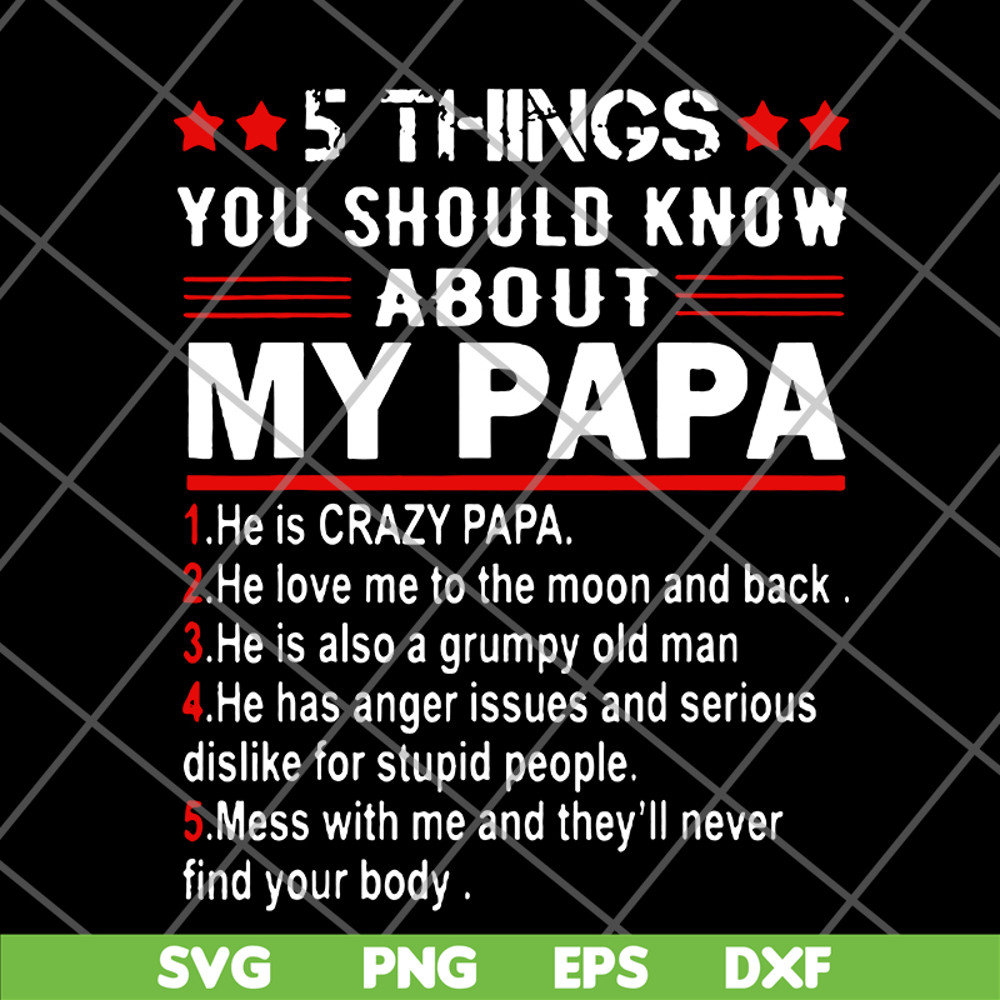 FTD09062113- Great 5 things you should know about my papa Father Day svg, png, dxf, eps digital file FTD09062113.jpg