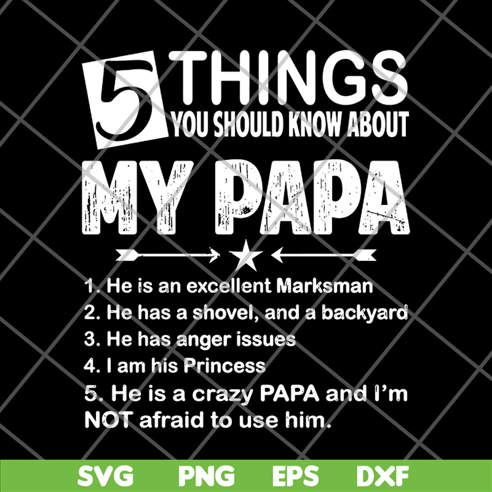 FTD09062114-5 things you should know about my papa svg, png, dxf, eps digital file FTD09062114.jpg