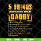 FTD09062116-5 Things You Should Know About My Daddy Father’s Day svg, png, dxf, eps digital file FTD09062116.jpg