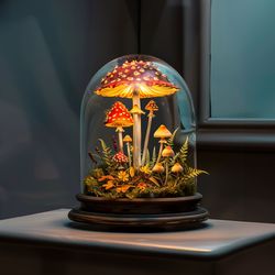 Glass mushroom lamp table lamp mushroom model mushroom night light mushroom decor magic mushroom mothers day gift