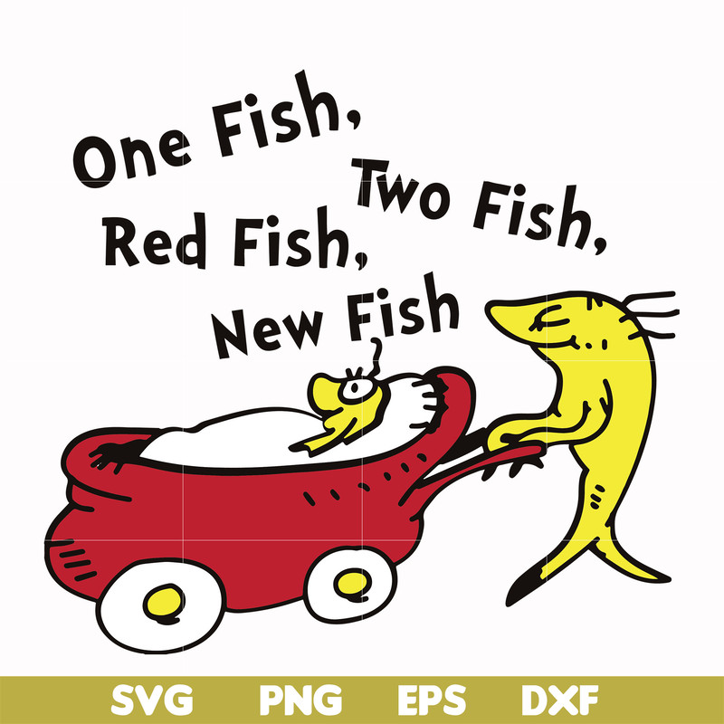 DR00037-One fish two fish red fish new fish svg, png, dxf, eps file DR00037.jpg