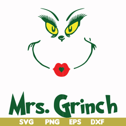 mrs. grinch svg, png, dxf, eps file dr00039