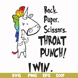 rock paper scissors throat punch i win svg, png, dxf, eps file fn000367