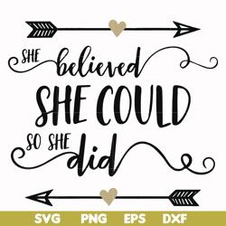 she believed she could so she did svg, png, dxf, eps file fn000371